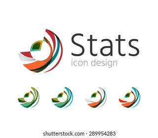 Statistics company logos et. Vector illustration. Economy business icon made of overlapping shapes