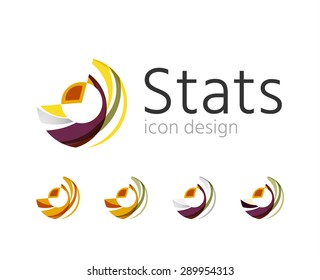 Logotipos de la compañía de estadísticas et. Ilustración vectorial. Icono de economía comercial hecho de formas superpuestas