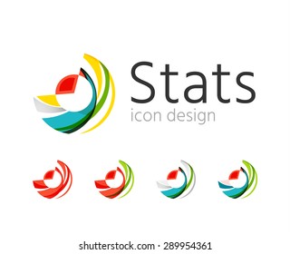 Logotipos de la compañía de estadísticas et. Ilustración vectorial. Icono de economía comercial hecho de formas superpuestas