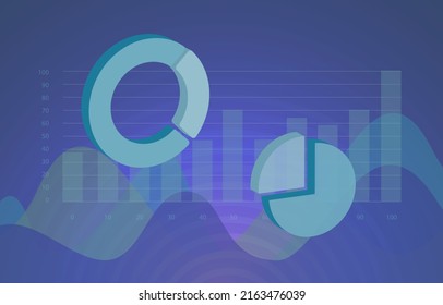 Statistics Concept With Graphs And Charts. Collection, Organization, Analysis, Interpretation And Presentation Of Statistical Data. Statistical Significance Concept Illustration