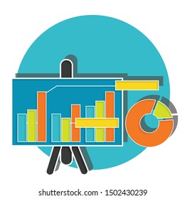 Statistics concept on white background. Flat vector illustration use for your project.
