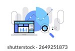 Statistics and data analysis. Infographic element. Flat graphics. Vector file.