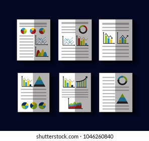 statistics data business report template style charts and graphs