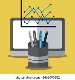 Statistics design, Infographic data information business analytics and visual presentation theme Vector illustration