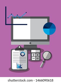 Statistics design, Infographic data information business analytics and visual presentation theme Vector illustration