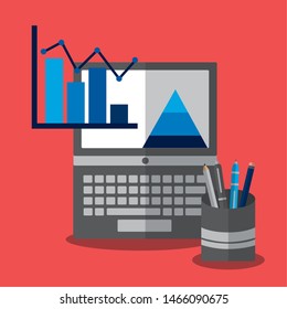 Statistics design, Infographic data information business analytics and visual presentation theme Vector illustration