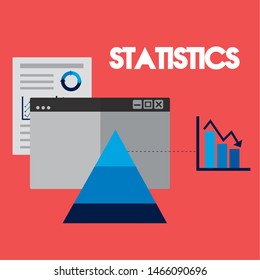 Statistics design, Infographic data information business analytics and visual presentation theme Vector illustration