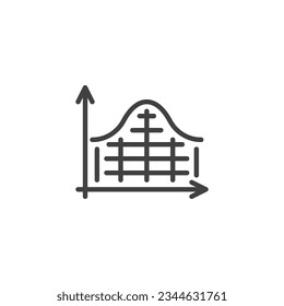 Statistics diagram line icon. linear style sign for mobile concept and web design. Financial statistics outline vector icon. Symbol, logo illustration. Vector graphics