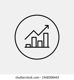 Statistics or diagram vector icon. Modern flat chart illustration with outline for website or mobile app. Growth symbol. Editable vector