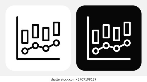 Estadísticas Conjunto de iconos monocromo dual