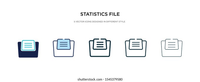 statistics file icon in different style vector illustration. two colored and black statistics file vector icons designed in filled, outline, line and stroke style can be used for web, mobile, ui