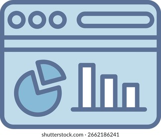Statistics Filled Blue Tone Icon