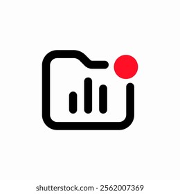 statistics finance folder notificaiton icon sign vector