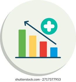 Ícone de Estilo de Círculo Plano de Estatísticas