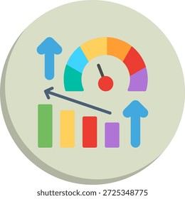 Ícone de Estilo de Círculo Plano de Estatísticas
