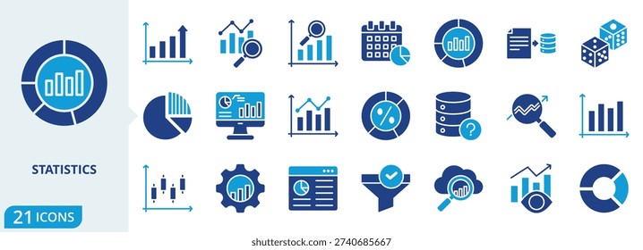 statistics flat icon pack collection of chart, graph, growth, analysis, information, data, technology, statistic, diagram, report icon