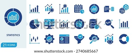 statistics flat icon pack collection of chart, graph, growth, analysis, information, data, technology, statistic, diagram, report icon