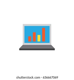 Statistics Flat Icon Symbol. Premium Quality Isolated Diagram Element In Trendy Style.