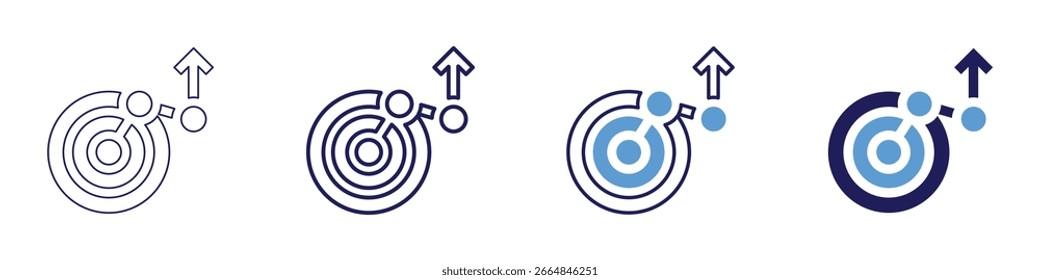 Icono de fórmulas estadísticas en 4 estilos diferentes. Línea delgada, línea, línea en negrita, duotono. Estilo duotono. Trazo editable.