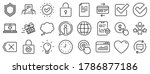 Statistics, Gift box and Light bulb icons. Report document, Time line icons. Credit card, Download document and Lock. Gift delivery, Check report and Protection Shield. Clock time, light bulb. Vector
