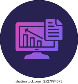 Statistics Glyph Circle Gradient Icon
