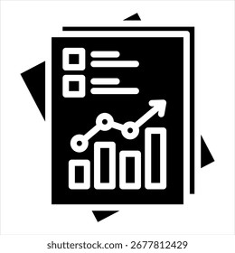 Ilustración vectorial de icono de glifo de estadísticas