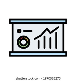 Statistics, Graoh, Diagram, Analytics Icon Vector Image. Can Also Be Used For Customer Support And UI. Suitable For Use On Web Apps, Mobile Apps And Print Media.