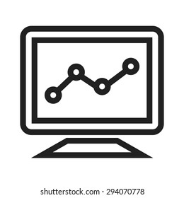 Statistics, graph, computer, device icon vector image. Can also be used for SEO, digital marketing, technology. Suitable for web apps, mobile apps and print media.
