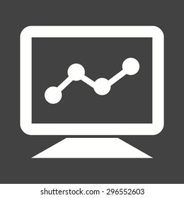 Statistics, graph, computer, device icon vector image. Can also be used for seo, digital marketing, technology. Suitable for use on web apps, mobile apps and print media.