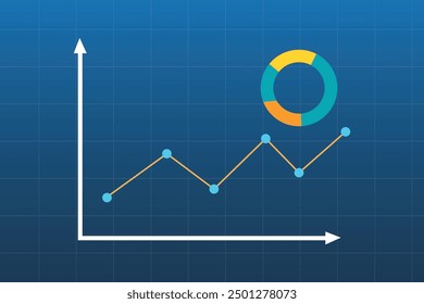 Statistics graph concept. Colored flat vector illustration isolated.