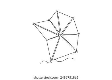 Statistics graph concept. Single line draw design vector graphic illustration.