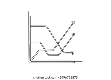 Concepto de gráfico estadístico. Ilustración gráfica de Vector de diseño de línea única.