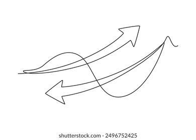 Statistics graph concept. Single line draw design vector graphic illustration.