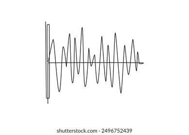 Statistics graph concept. Single line draw design vector graphic illustration.