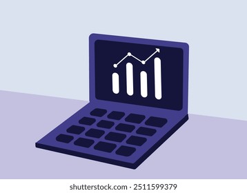Statistiken Graph fintech Laptop Illustration