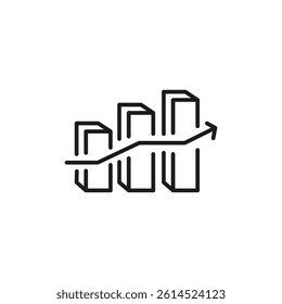 Statistics graph icon. Simple marketing statistics graph icon for social media, app, and web design. Vector illustration
