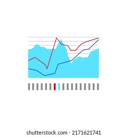 Statistics graph on white background