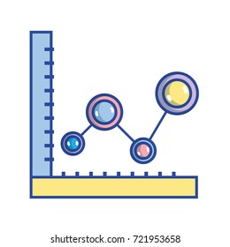 statistics graphic diagram with data line