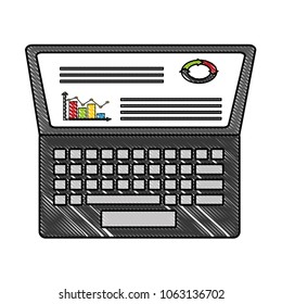 statistics graphic in laptop