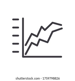 statistics graphic line style icon vector illustration design