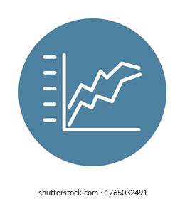 statistics graphic line style icon vector illustration design
