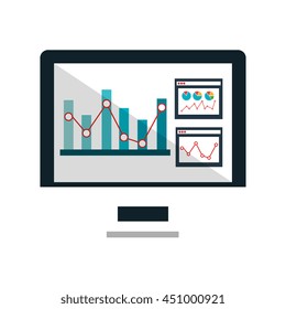 Statistics and graphics information graphic design, vector illustration icon.
