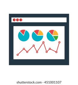 Statistics and graphics information graphic design, vector illustration icon.