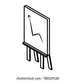 Statistics growing on whiteboard 3d