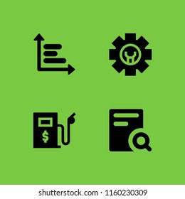 statistics icon. 4 statistics set with business and finance, research and graph vector icons for web and mobile app