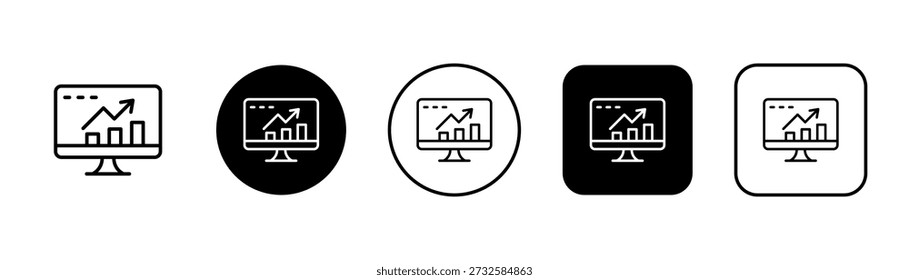 Icono de estadísticas con fondo blanco y negro