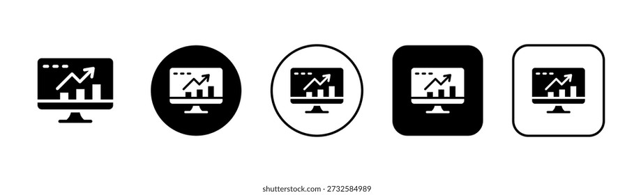 Icono de estadísticas con fondo blanco y negro