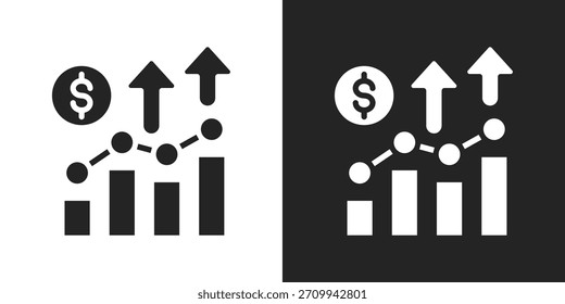 Statistics Icon In Black And White Glyph Style