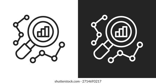 Statistics Icon In Black And White Line Style