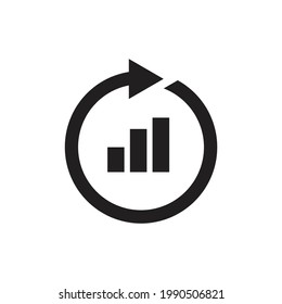 Statistics icon design isolated on white background